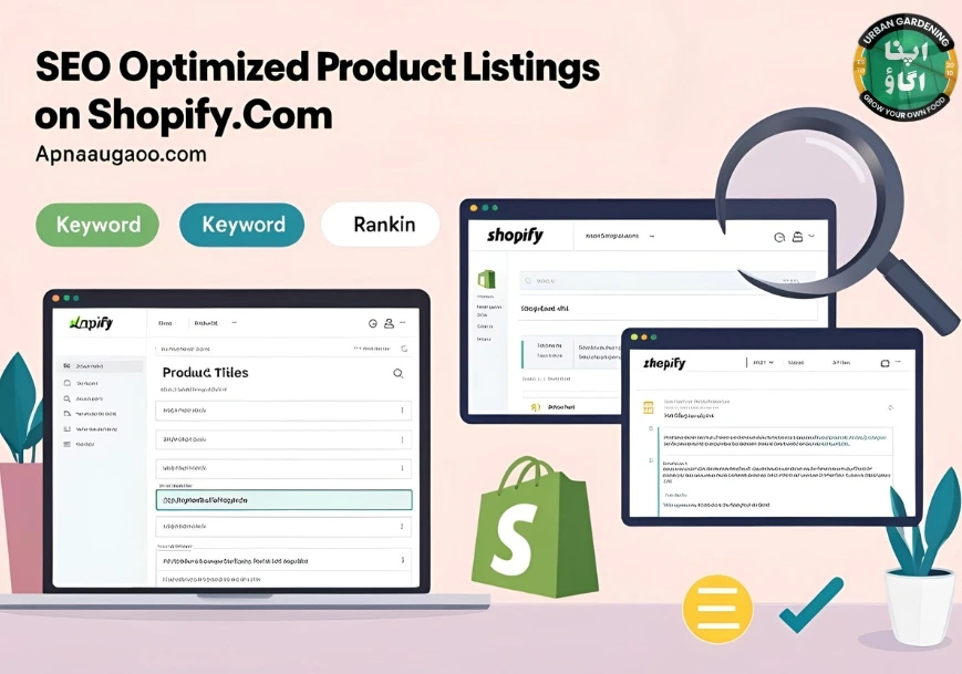 Shopify Listing & SEO for ApnaUgao.com – Digital Marketing by Majid ul Islam Shopify product listing and SEO optimization for ApnaUgao.com – Digital marketing services for Lahore-based company by Majid ul Islam